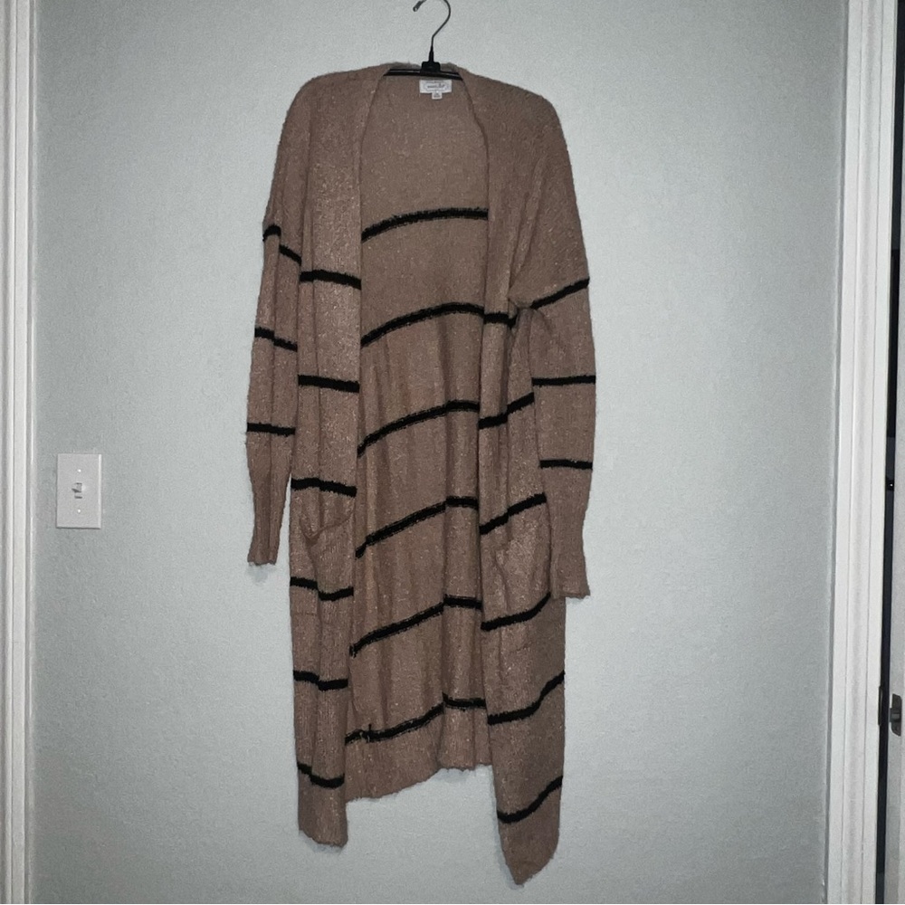 MudPie Long Striped Cardigan.